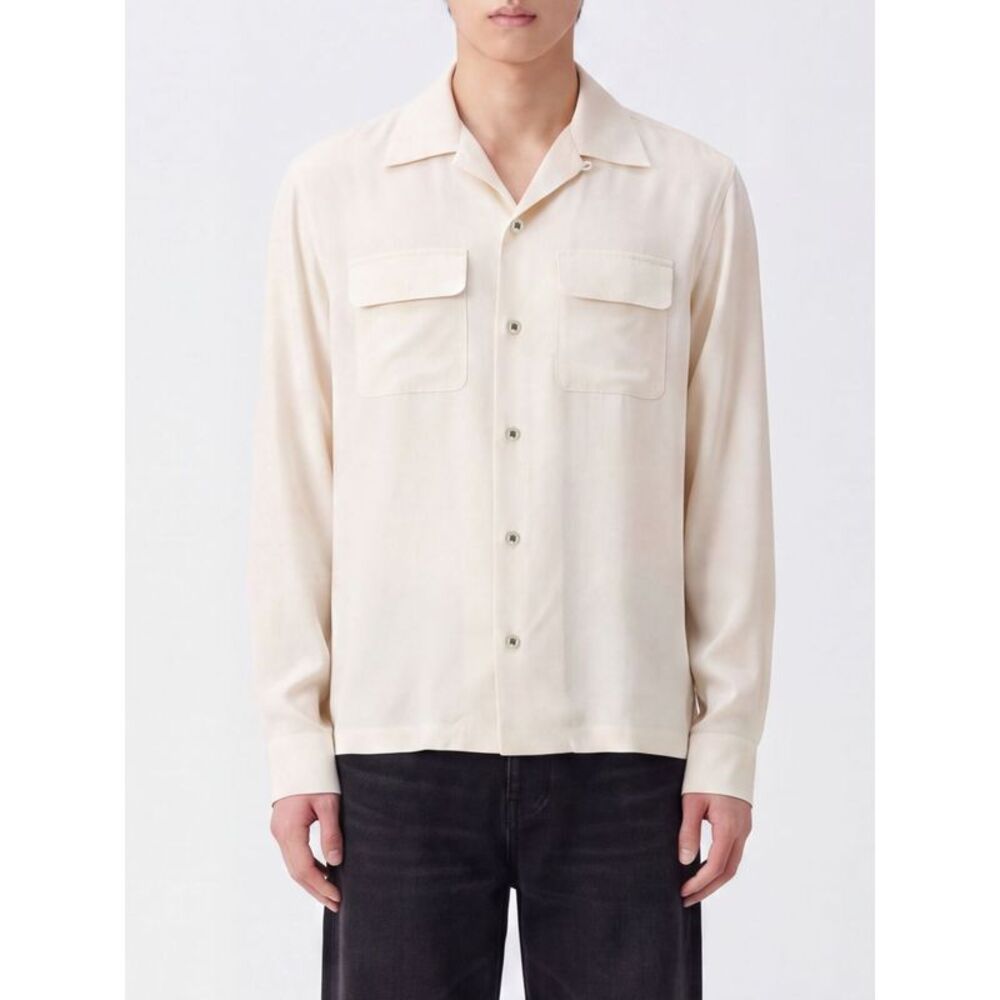 Amiri Men Amiri Long-Sleeve Polyester Shirt With Cuban Collar And Flap Pockets
